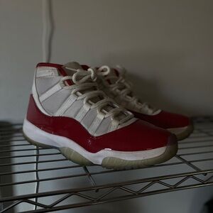 Jordan Red and White High-Top Sneakers